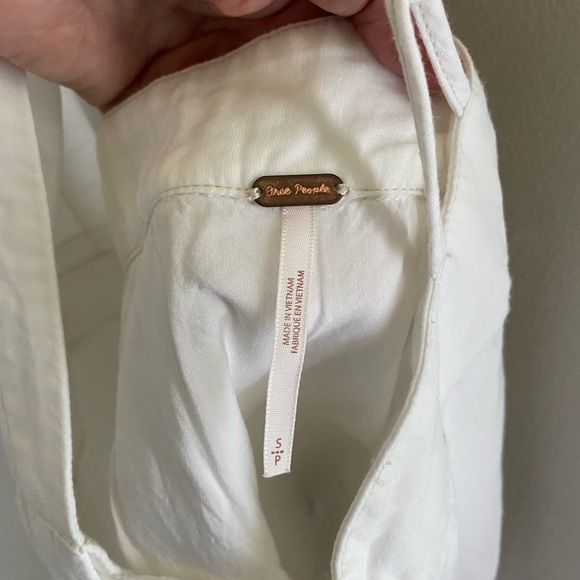 Free People White Boho Cotton Open Strappy Back Overall Jumper Mini Dress‎ - Picture 4 of 7